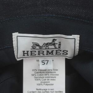 HERMES フレッド クルー カルーゼル 帽子 57 インディゴ 
