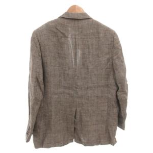 Brooks Brothers フレテッリ オルメザーノ社 テーラードジャケット ブレザー リネン チェック 54 グレー /FF GY17