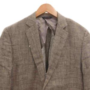 Brooks Brothers フレテッリ オルメザーノ社 テーラードジャケット ブレザー リネン チェック 54 グレー /FF GY17