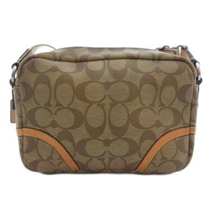 COACH シグネチャー ショルダーバッグ 斜め掛け クロスボディ PVC 茶 ブラウン /GV GY17
