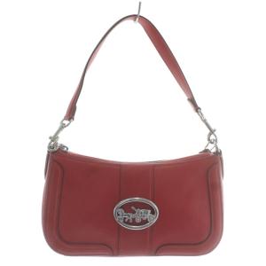 ジョージー バケット ハンドバッグ ショルダー 2WAY レザー 馬車 ロゴ シルバー金具 赤 レッド