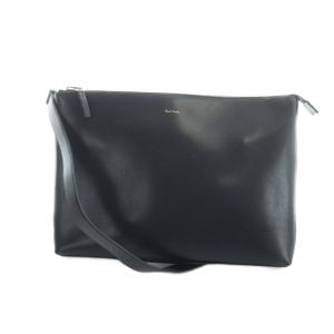 ショルダーバッグ 斜めがけ レザー ロゴ 黒 ブラック GY17 /MQ