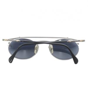 EMPORIO ARMANI 眼鏡 サングラス メタルフレーム カラーレンズ オーバル ツーブリッジ シルバー色 黒 ブラック /XZ
