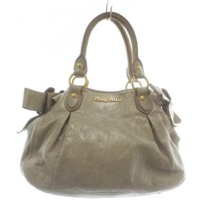 ハンドバッグ ショルダー 2WAY リボン ベージュ