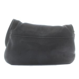 TORY BURCH ショルダーバッグ レザー チェーン フラップ ロゴ ゴールド金具 黒 ブラック /XZ GY18