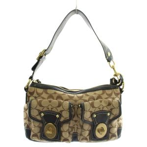 ハンドバッグ ワンショルダー シグネチャー ベージュ ブラック F12869