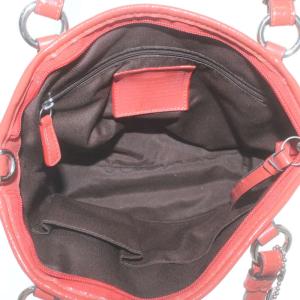 COACH ハンドバッグ トート PVC レザー シグネチャー 総柄 ロゴ 茶色 ブラウン オレンジ F20097