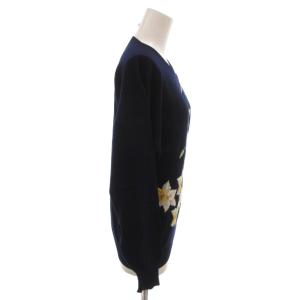 BALLANTYNE ニット セーター カシミヤ 花柄 38 ネイビー
