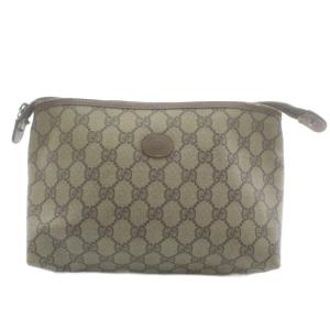 セカンドバッグ クラッチバッグ ポーチ PVC レザー GG柄 総柄 ベージュ /XZ GY11