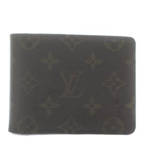 財布 お札入れ 二つ折り PVC レザー モノグラム 総柄 茶色 ブラウン /XZ GY11