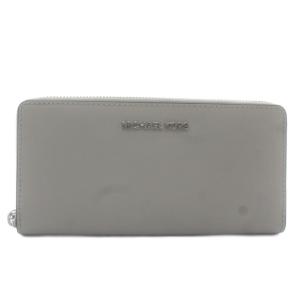 長財布 PVC レザー ラウンドファスナー ロゴ シルバー金具 グレー 35F5STVZ3L /XZ GY18