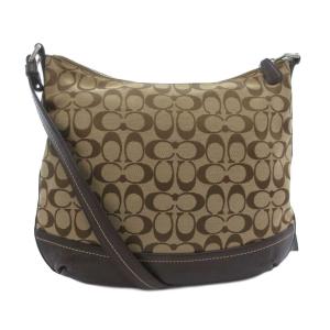 COACH ショルダーバッグ シグネチャー ターンロック ロゴ キャンバス ベージュ 茶 ブラウン F24032 /NU