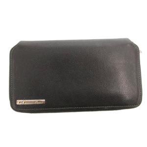 サントス ドゥ カルティエ 長財布 ウォレット 小銭入れあり レザー ロゴ 黒 ブラック /FF GY18