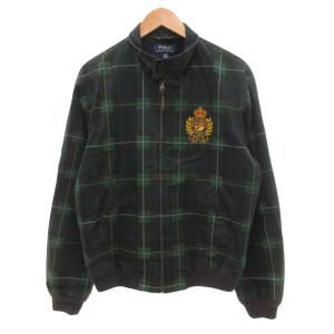 スイングトップ ジャケット ブルゾン ロゴエンブレム刺繍 M 緑 グリーン 紺 ネイビー /JS GY18