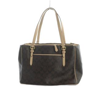 COACH F26187 トートバッグ ハンド PVC レザー シグネチャー ロゴ 茶 ブラウン GY18 /MQ
