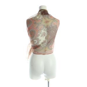ETRO 大判スカーフ ストール ロゴ 総柄 絹 シルク マルチカラー GY18 /MQ