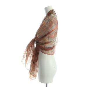 ETRO 大判スカーフ ストール ロゴ 総柄 絹 シルク マルチカラー GY18 /MQ