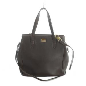 ショルダーバッグ ハンド 2WAY ロゴ 斜めがけ レザー 茶 ブラウン GY18 /MQ