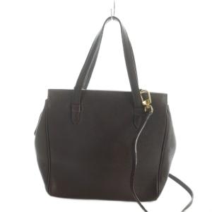 ETRO ショルダーバッグ ハンド 2WAY ロゴ 斜めがけ レザー 茶 ブラウン GY18 /MQ