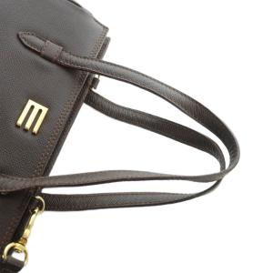 ETRO ショルダーバッグ ハンド 2WAY ロゴ 斜めがけ レザー 茶 ブラウン GY18 /MQ