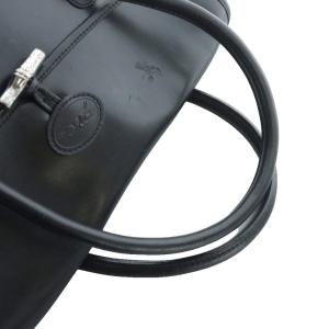 Longchamp ロゾ フラップ トートバッグ ハンドバッグ レザー 黒 ブラック GY18 /MQ
