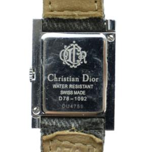 Christian Dior ジャンク品 D78-1092 腕時計 ウォッチ クォーツ スクエア ロゴ シルバー色 GY11 /MQ