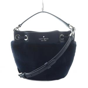 kate spade new york ハンドバッグ ショルダー 2WAY ボア レザー ロゴ 紺 ネイビー GY18 /MQ