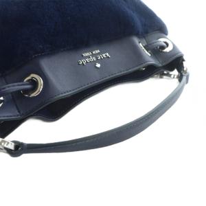 kate spade new york ハンドバッグ ショルダー 2WAY ボア レザー ロゴ 紺 ネイビー GY18 /MQ