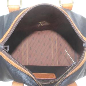 HUNTING WORLD ミニボストンバッグ ハンド PVC レザー ロゴ 黒 ブラック 茶色 ブラウン /XZ GY18