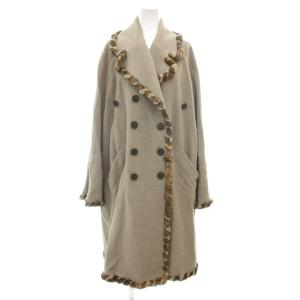 365 ヴィンテージ コート ファー装飾 42 グレージュ系