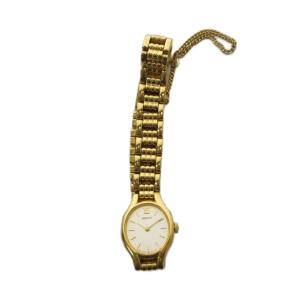 SEIKO 2P20-6230 腕時計 ウォッチ クォーツ ラウンド 白文字盤 ゴールド色 GY18 /MQ