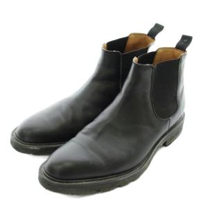 サイドゴアブーツ レザー ショート 25.5?p 黒 ブラック /XZ GY18