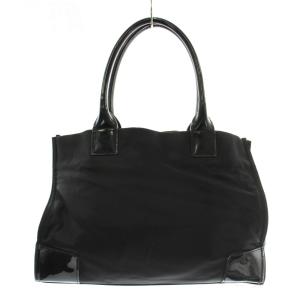 TORY BURCH トートバッグ ハンド ナイロン エナメル ロゴ 黒 ブラック /XZ GY18