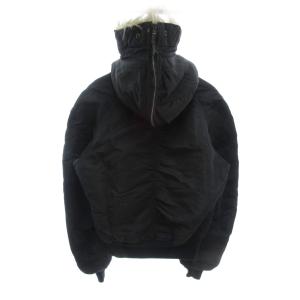 ALPHA INDUSTRIES USA製 フライトジャケット 中綿 L フード ジップアップ ラグランスリーブ 黒 ブラック MIL-J6278F