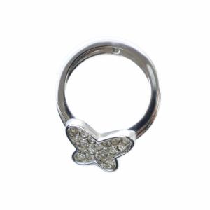 SWAROVSKI 指輪 リング アクセサリー ロゴ バタフライ 蝶 9号 シルバー色 GY18 /MQ