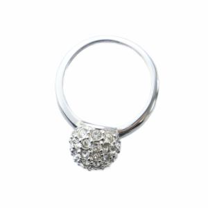 SWAROVSKI 指輪 リング アクセサリー ロゴ ラインストーン S 10号 シルバー色 GY18 /MQ