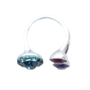 SWAROVSKI 指輪 リング アクセサリー クリスタル ロゴ 52 7号 シルバー色 マルチカラー GY18 /MQ