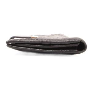 GUCCI 二つ折り 長財布 レザー 本革 黒 ブラック GGロゴ 型押し 総柄 212096・478442 /JS