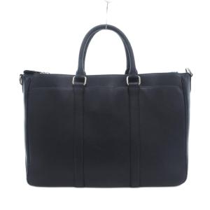 COACH クロスグレイン レザー メトロポリタン ブリーフケース 書類カバン レザー 紺 ネイビー F71695