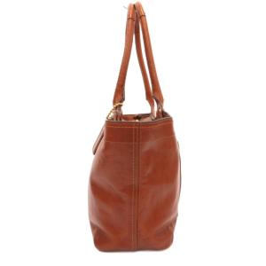 COACH トートバッグ レザー 本革 茶 ブラウン ロゴエンボス チャーム付き 12415 /JS GY18