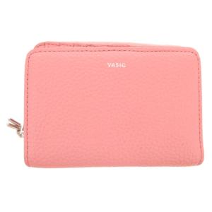 二つ折り財布 ピンク シボ加工 ジップ開閉 /JS GY18