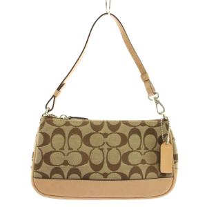 ハンドバッグ キャンバス レザー シグネチャー 総柄 茶色 ブラウン 6094 /XZ GY05