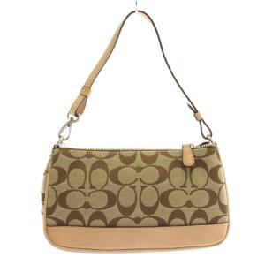 COACH ハンドバッグ キャンバス レザー シグネチャー 総柄 茶色 ブラウン 6094 /XZ GY05