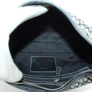 COACH ハンドバッグ ワンショルダー キャンバス レザー ミニシグネチャー 総柄 黒 ブラック 6351 /XZ
