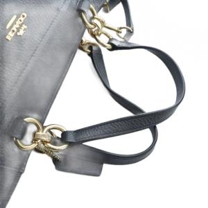 COACH F35030 ハンド ショルダーバッグ 2WAY レザー ロゴ 紺 ネイビー GY18 /MQ