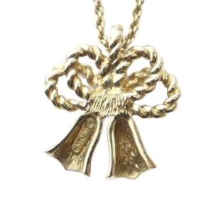 Christian Dior ネックレス アクセサリー ペンダント ロゴ ゴールド色 GY18 /MQ OH