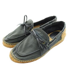 スリッポン モカシン フラット キャンバス エスパドリーユ リボン 42 27?p 紺 ネイビー ベージュ