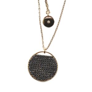 ネックレス アクセサリー 2連 ペンダント ロゴ ゴールド色 GY18 /MQ