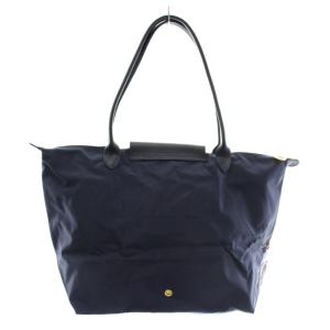 Longchamp ルプリアージュ トートバッグ ナイロン エッフェル塔 プリント ネイビー
