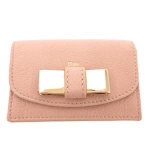 カードケース 名刺入れ ピンクグレー リボン金具 シボ加工 レザー /JS GY18